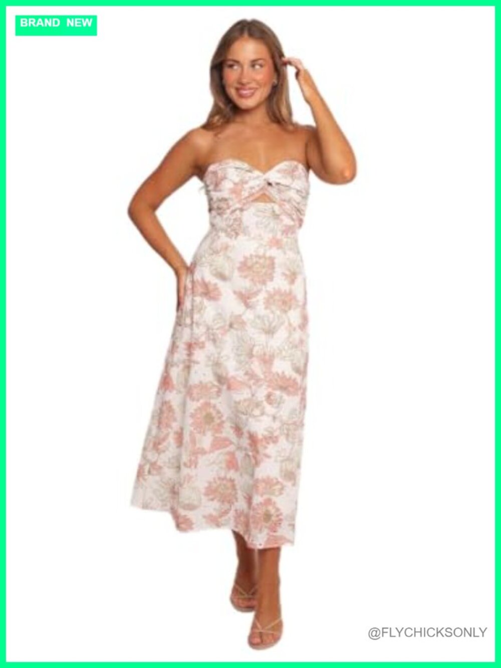 Petal & Pup Calantha Maxi Dress Sweetheart Neckline Twist Front